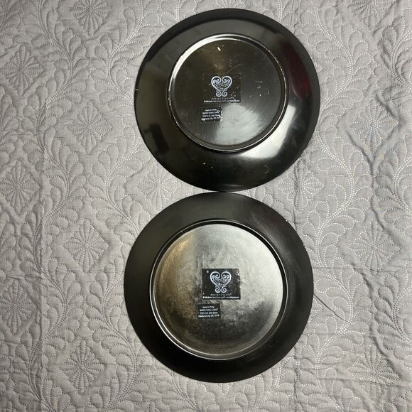 Unique 2pc Brother Sister Design Studio 10” Blue Cobalt Design Plate 2006 USED - Picture 2 of 7